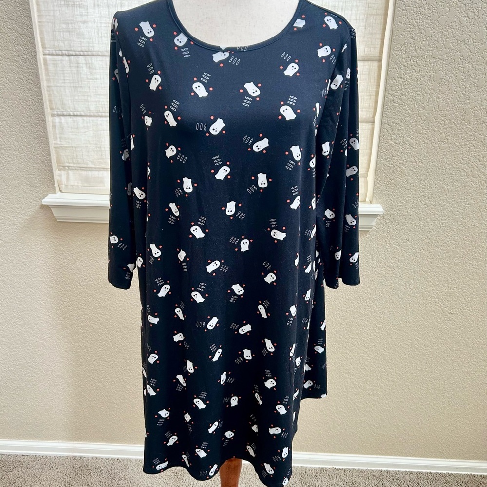 Women's Halloween ghost  Patterned Dress L 👻🎃